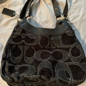 Authentic coach bag black with silver detail